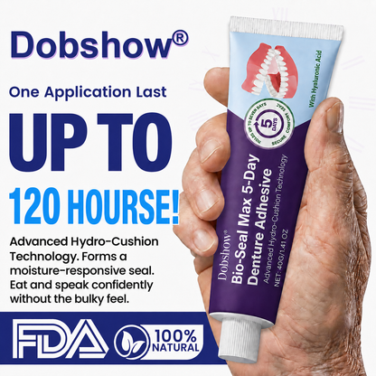 🔥LIMITED SPECIAL OFFER🔥Dobshow® Bio-Seal Max 5-Day Denture Adhesive🦷💙
