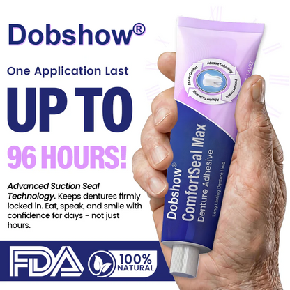 Dobshow® ComfortSeal Max Denture Adhesive—🦷96-hour long-lasting, heat adaptive technolog