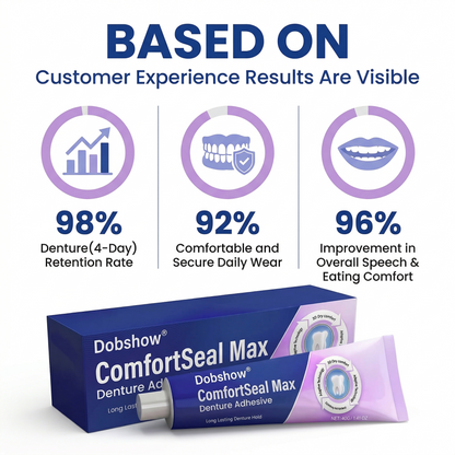 Dobshow® ComfortSeal Max Denture Adhesive—🦷96-hour long-lasting, heat adaptive technolog