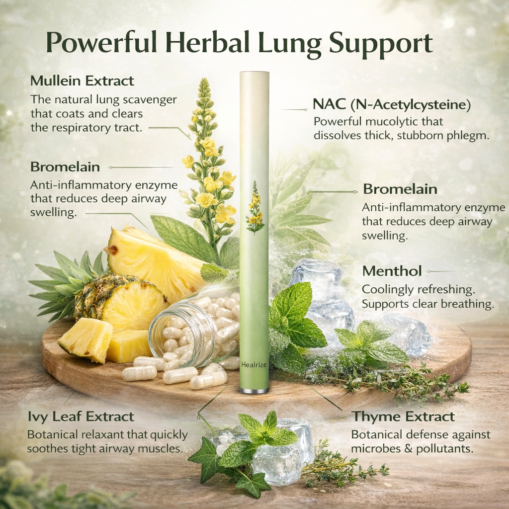 Healrize® Natural Mullein Lung Support Aroma Diffuser——– 🍃Deep Lung Cleanse Support