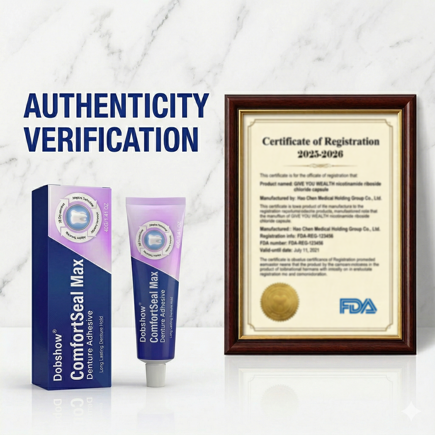 Dobshow® ComfortSeal Max Denture Adhesive—🦷96-hour long-lasting, heat adaptive technolog