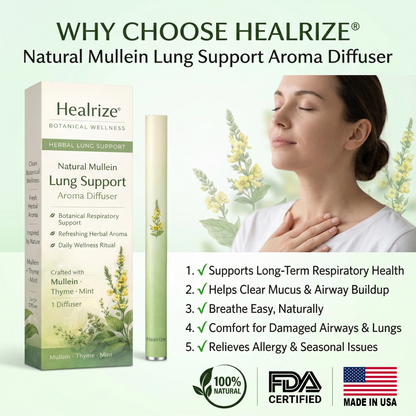 Healrize® Natural Mullein Lung Support Aroma Diffuser——– 🍃Deep Lung Cleanse Support
