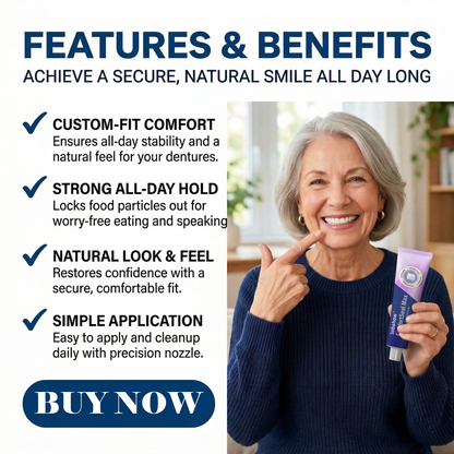 Dobshow® ComfortSeal Max Denture Adhesive—🦷96-hour long-lasting, heat adaptive technolog