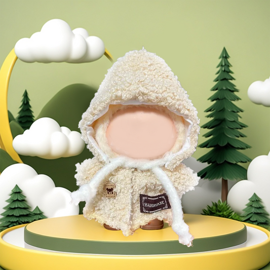 MCOIKY® Vinyl Face Plush Doll Clothes &  Lambswool Hooded Poncho & Christmas & New Year's Day